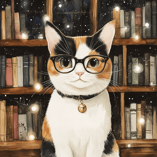 A cat with glasses - Cozy and Content