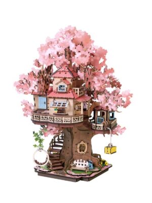 Diy Wooden Puzzle: Sakura Tree House