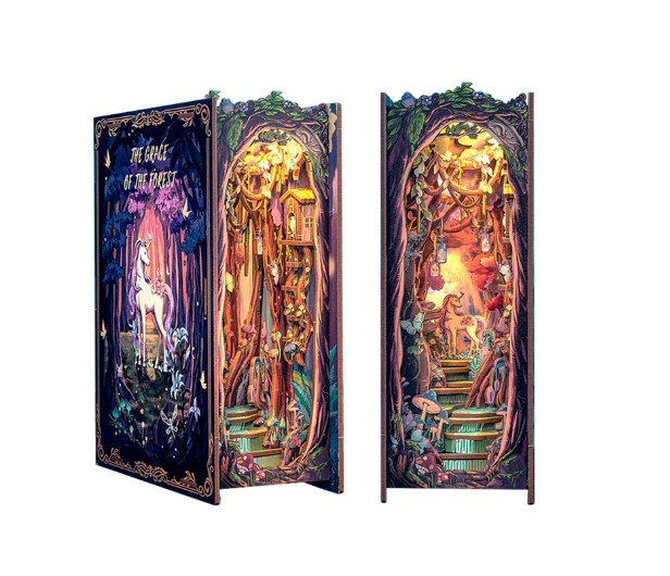 Diy Book Nook Kit: Grace of the Forest w/ Dust Cover