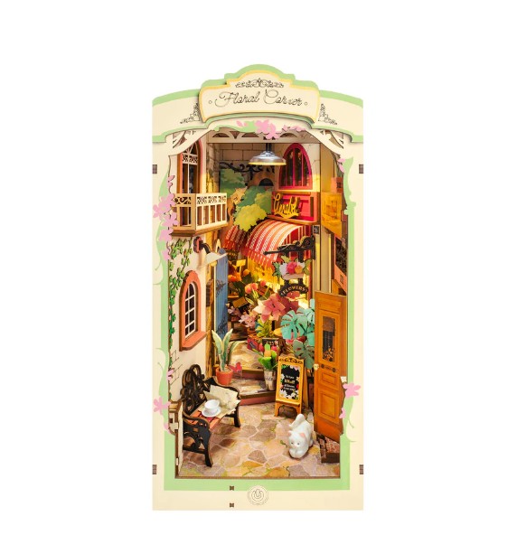 Diy Book Nook Kit: Floral Corner with Dust Cover