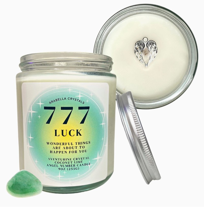 777 Luck Angel Number Candle