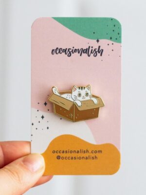 Box Cat Enamel Pin