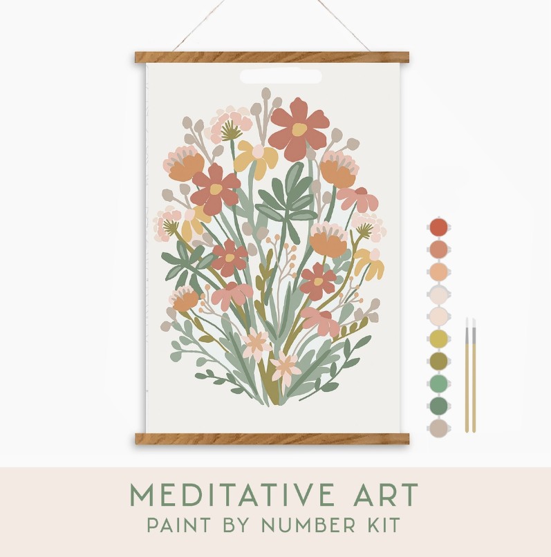 Wildflowers Meditative Art Paint By Number Kit