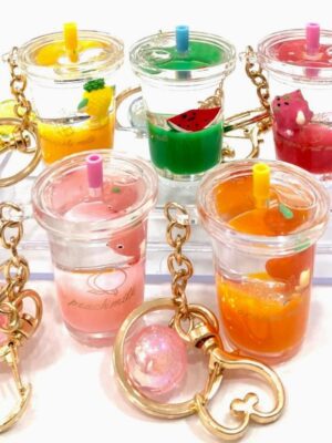 Icy Fruit Boba Tea Key Ring
