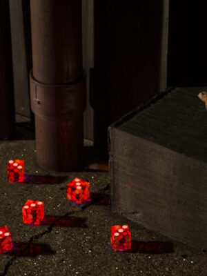 Bright Eyes - Five Dice, All Threes - Red/ Orange