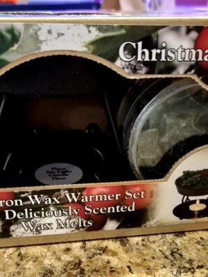 Cast Iron Wax Warmer Set - Christmas Holly