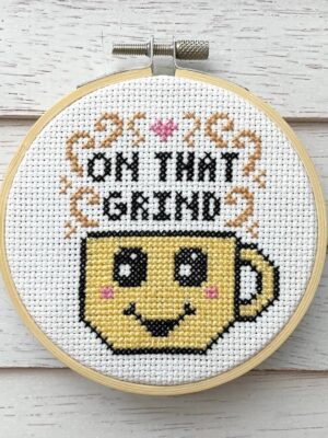 On That Grind Coffee Cross Stitch Kit