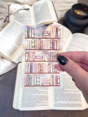 Cozy Bookshelf Sun Catcher Window Sticker