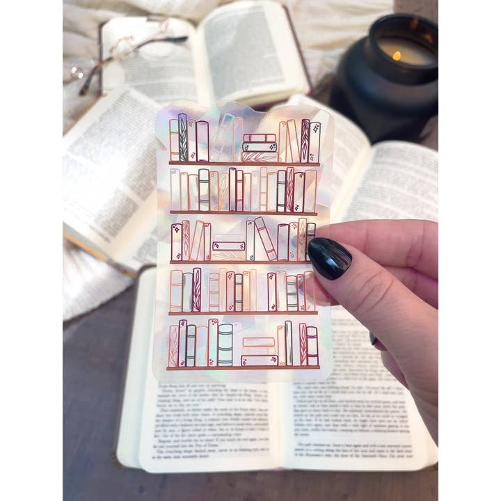 Cozy Bookshelf Sun Catcher Window Sticker