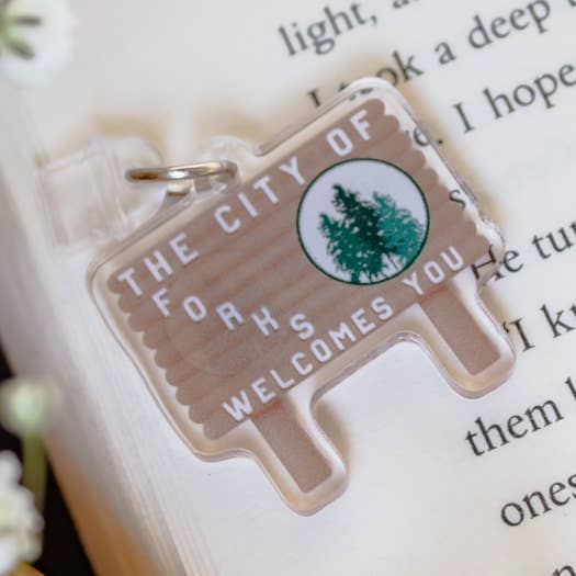 Forks Washington Sign Acrylic USB-C Dust Plug Kindle Charm