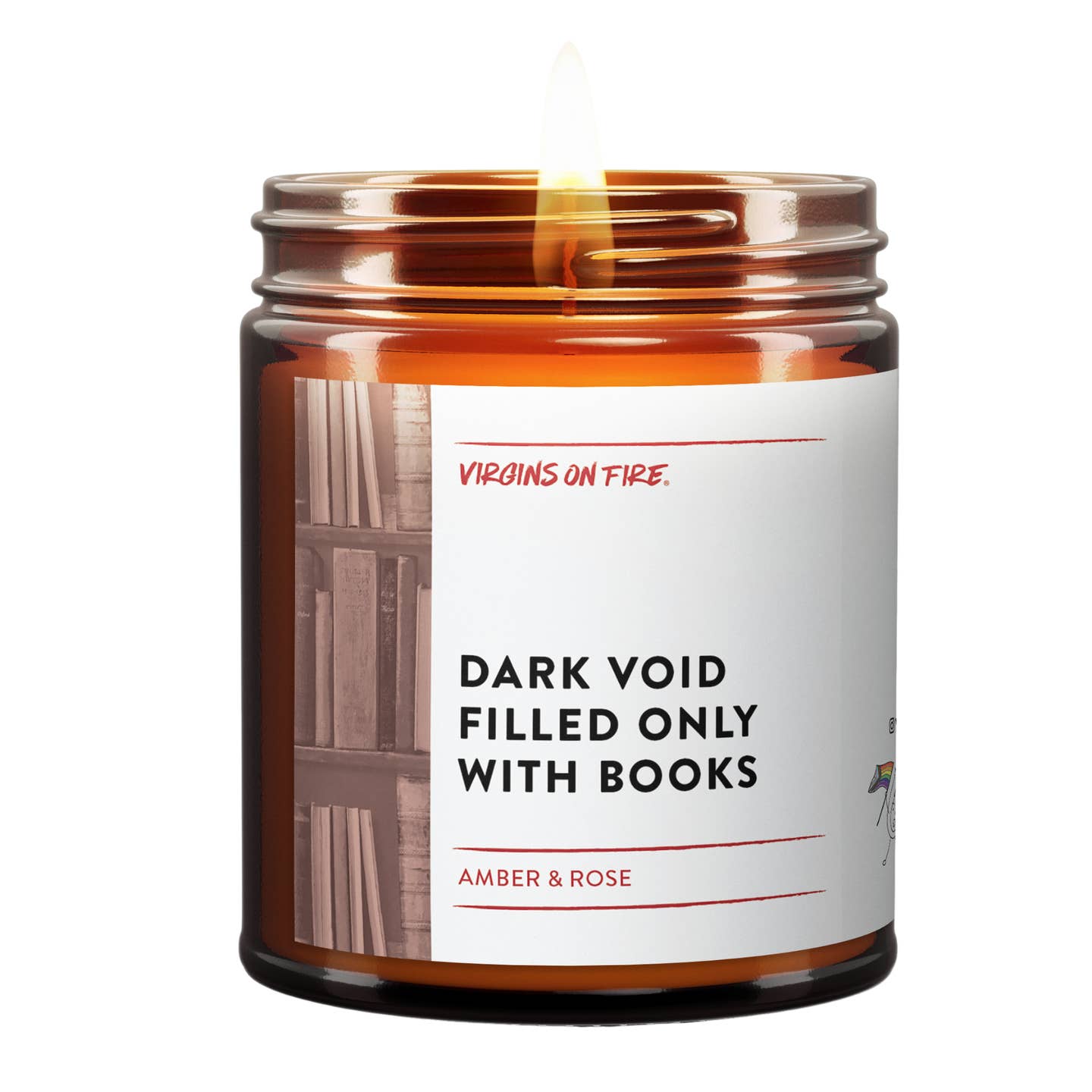 DARK VOID FILLED ONLY WITH BOOKS (Amber & Rose) Soy Candle