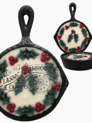 Hollyberry 8 oz Cast Iron Pan Candle